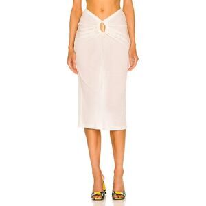 Laquan Smith Ruched Ivory Waist-Tie Pencil Skirt Size XS NWT